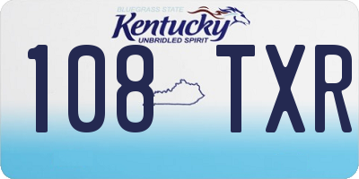 KY license plate 108TXR