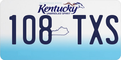 KY license plate 108TXS