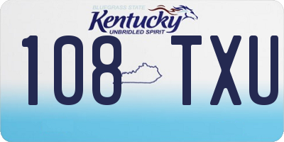 KY license plate 108TXU