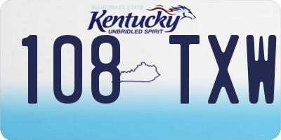 KY license plate 108TXW