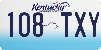 KY license plate 108TXY