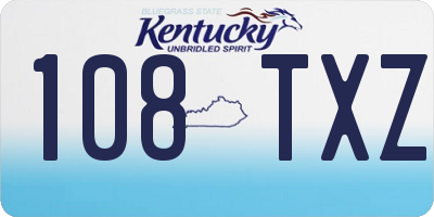 KY license plate 108TXZ