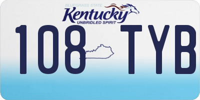 KY license plate 108TYB