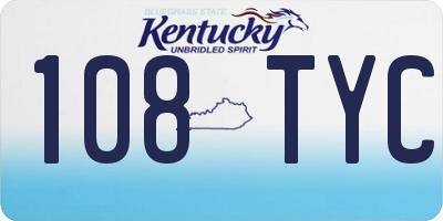 KY license plate 108TYC