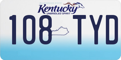 KY license plate 108TYD