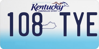 KY license plate 108TYE