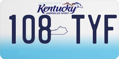 KY license plate 108TYF