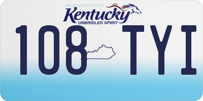 KY license plate 108TYI