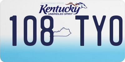 KY license plate 108TYO