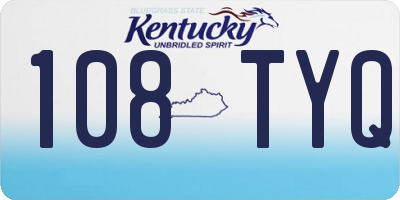 KY license plate 108TYQ