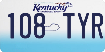 KY license plate 108TYR