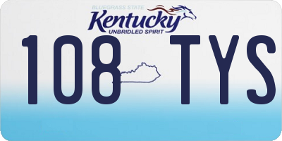 KY license plate 108TYS