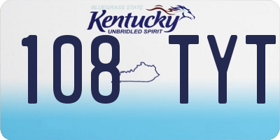 KY license plate 108TYT