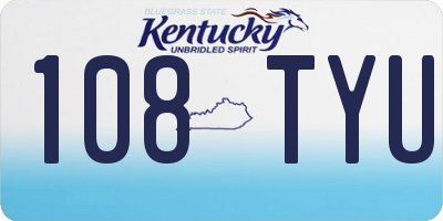 KY license plate 108TYU
