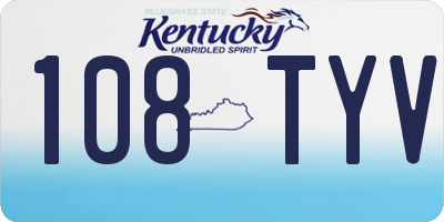 KY license plate 108TYV