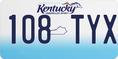 KY license plate 108TYX