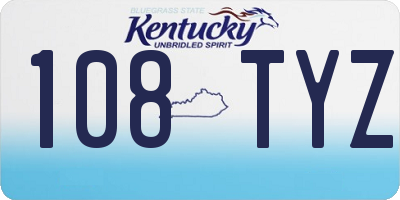 KY license plate 108TYZ