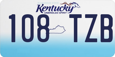 KY license plate 108TZB