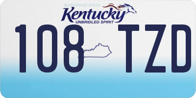 KY license plate 108TZD