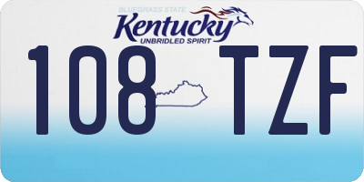 KY license plate 108TZF
