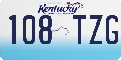 KY license plate 108TZG