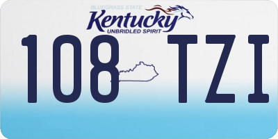 KY license plate 108TZI
