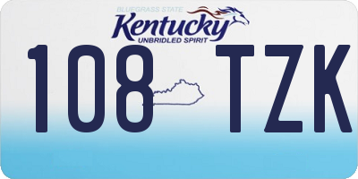 KY license plate 108TZK