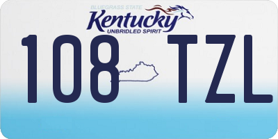 KY license plate 108TZL