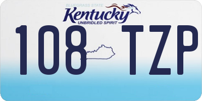 KY license plate 108TZP