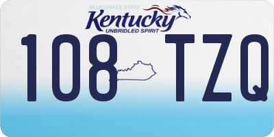 KY license plate 108TZQ