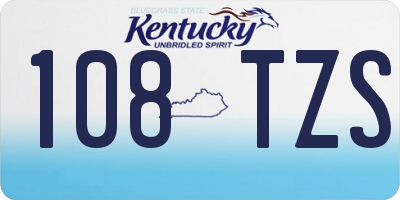 KY license plate 108TZS