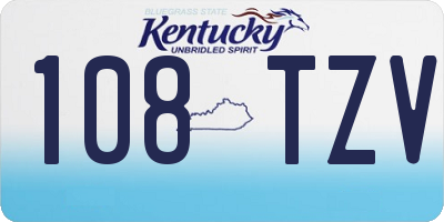 KY license plate 108TZV
