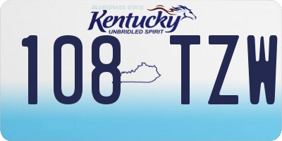 KY license plate 108TZW
