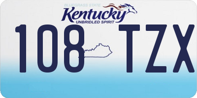 KY license plate 108TZX