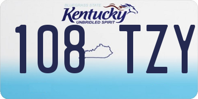 KY license plate 108TZY