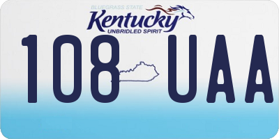 KY license plate 108UAA