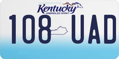 KY license plate 108UAD