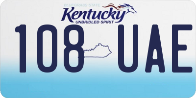 KY license plate 108UAE