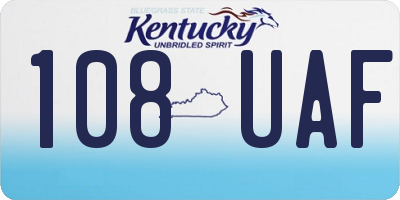 KY license plate 108UAF