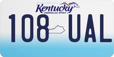 KY license plate 108UAL