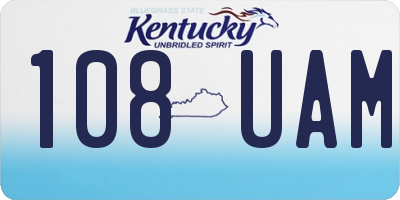 KY license plate 108UAM