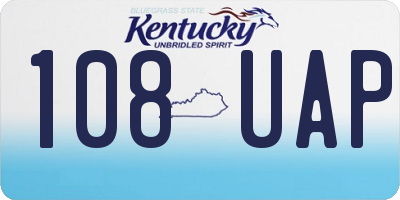 KY license plate 108UAP