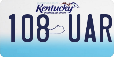 KY license plate 108UAR