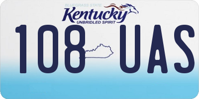 KY license plate 108UAS