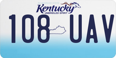 KY license plate 108UAV