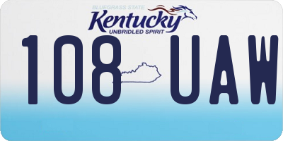 KY license plate 108UAW
