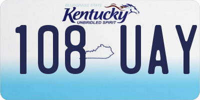 KY license plate 108UAY