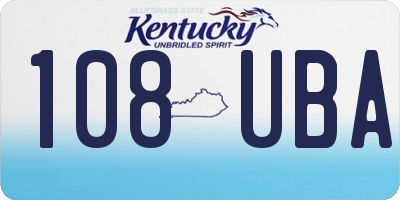 KY license plate 108UBA