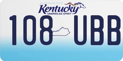 KY license plate 108UBB