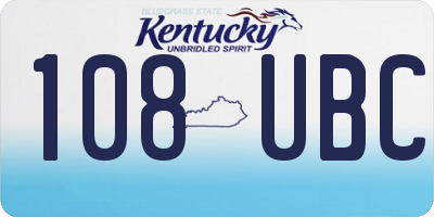 KY license plate 108UBC